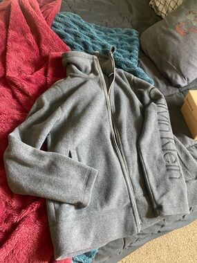 Calvin Klein Charcoal Full-Zip Hooded Sweatshirt